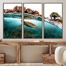 Sea Turtle Wall Art Canvas Print – Framed Ocean Life