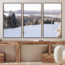Snowy Mountain Wall Art Canvas Print – Framed Ski Slope