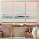 Pastel Ocean Wall Art Canvas Print – Framed Soft Sunset Calm