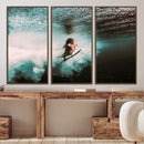 Vibrant Aquatic Motion Wall Art Canvas Print – Framed