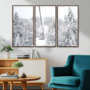 Snowy Ski Lift Wall Art – Framed Winter Mountain Canvas by MyGreatCanvas | Canvas Wall Art Prints | Photo Prints & Wall Decor