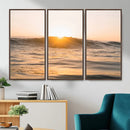 Calm Water Wall Art – Framed Sunset Waves Canvas Artwork, by MyGreatCanvas | Canvas Wall Art Prints | Photo Prints & Wall Decor