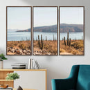 Desert Lake Wall Art – Framed Cactus Mountain Canvas by MyGreatCanvas | Canvas Wall Art Prints | Photo Prints & Wall Decor