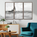 Black and White Surfing Wall Art Canvas Print – Framed Ocean by MyGreatCanvas | Canvas Wall Art Prints | Photo Prints & Wall Decor