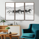 Wild Horses Running Wall Art Canvas Print, Framed Black by MyGreatCanvas | Canvas Wall Art Prints | Photo Prints & Wall Decor