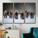 Bison Herd Wall Art Canvas Print, Framed Rustic Wildlife by MyGreatCanvas | Canvas Wall Art Prints | Photo Prints & Wall Decor