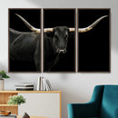 Texas Longhorn Wall Art Canvas Print – Framed Rustic Western