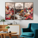 Mountain Wall Art Canvas Print – Framed Autumn Forest
