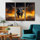 Longhorn Canvas Wall Art Canvas Print – Framed Bold Bull