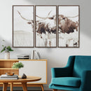 Longhorn Wall Art Canvas Print – Framed Western Cow Rustic