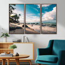 Tropical Beach Wall Art Canvas Print – Framed Ocean Waves