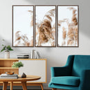 Pampas Grass Wall Art Canvas Print – Framed Neutral Tones