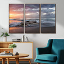 Golden Hour Wall Art Canvas Print – Framed Tranquil Waves