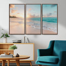 Beach Sunset Wall Art Canvas Print – Framed Ocean Waves by MyGreatCanvas | Canvas Wall Art Prints | Photo Prints & Wall Decor