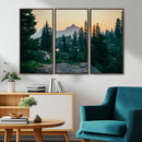 Mountain Wall Art Canvas Print – Framed Forest Serenity