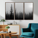 Misty Pines Wall Art Canvas Print – Framed Woodland