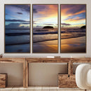 Beach Sunset Wall Art Canvas Print – Tropical Ocean Waves