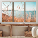 Coastal Grass Landscape Wall Art Canvas Print – Golden