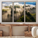 Tranquil Forest Scene Wall Art Canvas Print – Framed Moody