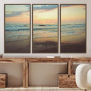 Sunset Seascape Wall Art Canvas Print – Framed Pastel Ocean