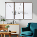 Ski Lift Wall Art Canvas Print – Snowy Alpine Landscape