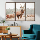 Rustic Nature Wall Art Canvas Print – Stag Woodland Framed