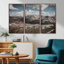 Mountain Landscape Wall Art Canvas Print – Framed Snowy