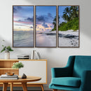 Tropical Beach Wall Art Canvas Print – Framed Sunset Glow