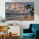 Tropical Storm Wall Art Canvas Print – Framed Moody Beach
