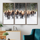American Bison Herd Wall Art Canvas Print – Powerful Winter by MyGreatCanvas | Canvas Wall Art Prints | Photo Prints & Wall Decor