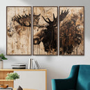 Moose Canvas Wall Art — Rustic Wildlife Painting Print | by MyGreatCanvas | Canvas Wall Art Prints | Photo Prints & Wall Decor