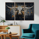 Rustic Longhorn Bull Wall Art Canvas Print – Vintage Western by MyGreatCanvas | Canvas Wall Art Prints | Photo Prints & Wall Decor