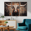 Rustic Longhorn Bull Wall Art Canvas Print – Vintage Western by MyGreatCanvas | Canvas Wall Art Prints | Photo Prints & Wall Decor