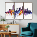 Atlanta Skyline Wall Art Canvas Print – Framed Colorful