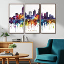 Atlanta Skyline Wall Art Canvas Print – Framed Colorful