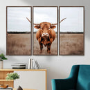 Longhorn Bull Wall Art Canvas Print – Framed Rustic by MyGreatCanvas | Canvas Wall Art Prints | Photo Prints & Wall Decor