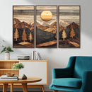 Wooden Mountain Layers Art – Rustic Pine Tree Landscape by MyGreatCanvas | Canvas Wall Art Prints | Photo Prints & Wall Decor