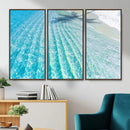 Crystal Clear Ocean Water Sunlit Reflections Palm Shadow Sandy Beach Tropical Wall Art for Home, Office Decor by MyGreatCanvas | Canvas Wall Art Prints | Photo Prints & Wall Decor