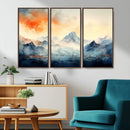 Warm Clouds Abstract Mountain Wall Art Canvas Print