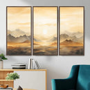 Sepia Color Abstract Mountain Wall Art Canvas Print