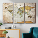 Personalized World Map Canvas Print – Colorful Watercolor