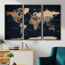 World Map Canvas Print – Detailed Map of the World Wall Art