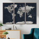 Colorful Watercolor World Map Canvas Print – Vibrant Framed
