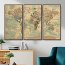 Vintage World Map Wall Art | Ready to Hang and Framed by MyGreatCanvas | Canvas Wall Art Prints | Photo Prints & Wall Decor