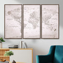 World Map Canvas Print – Detailed Map of the World Wall Art
