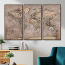 Grunge World Map Canvas Wall Art - Vintage Aged World Map by MyGreatCanvas | Canvas Wall Art Prints | Photo Prints & Wall Decor