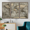 World Map Canvas Print – Detailed Map of the World Wall Art