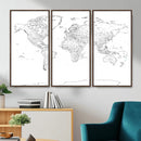 World Map Canvas Print – Framed Modern Detailed Map of the by MyGreatCanvas | Canvas Wall Art Prints | Photo Prints & Wall Decor