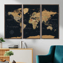 Framed Large World Map Wall Art Canvas Print – Stunning by MyGreatCanvas | Canvas Wall Art Prints | Photo Prints & Wall Decor