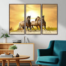 Wild Horses Wall Art Canvas Print – Framed Galloping Herd